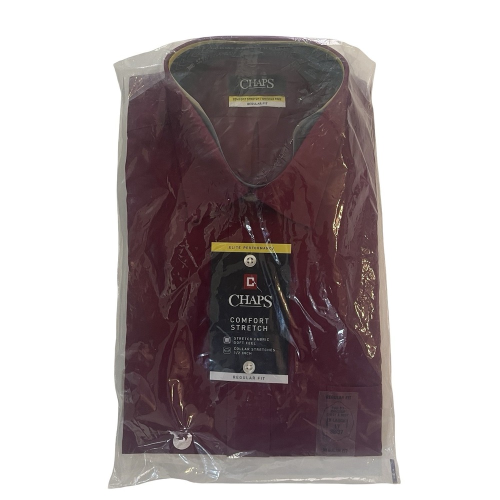 NWT Chaps Men's Size XL 17 36/37 Purple Dress Shirt Boisenberry Regular Fit